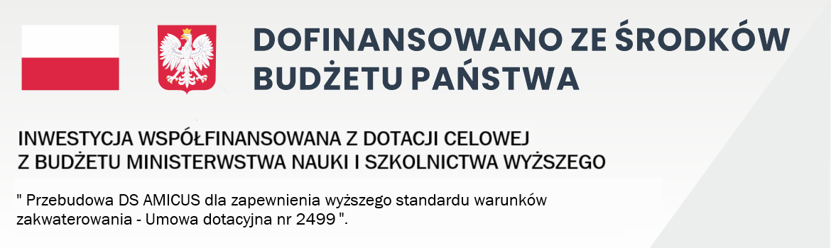 Flaga Polski i Godło Polski. Dofinansowanie ze środków budżetu Państwa