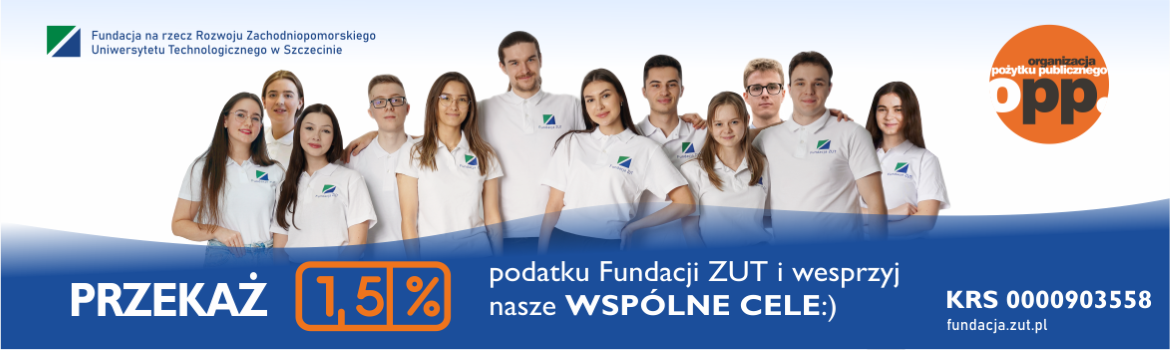 Studenci stojący razem ubrani w białe koszulki z logiem Fundacji